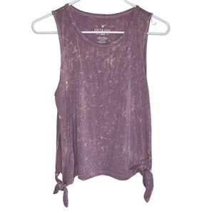American Eagle Soft & Sexy Side Slit with Tie Purple Marbled Tank Size Small